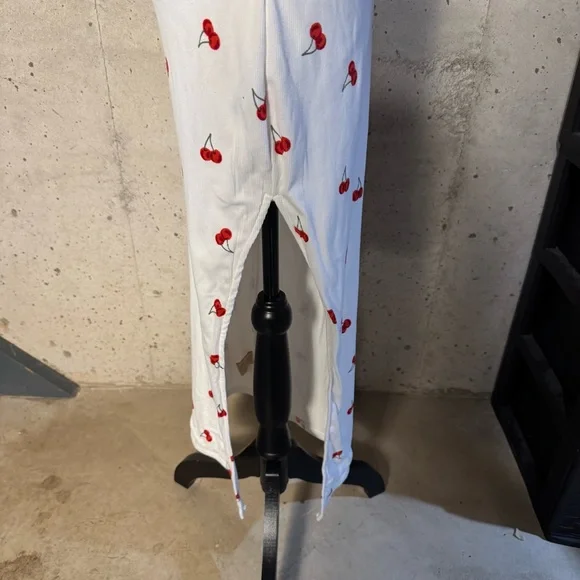 J‎ For Justify White Cherry Sleeveless Maxi Dress Size Large Novelty Coquette - Picture 6 of 10